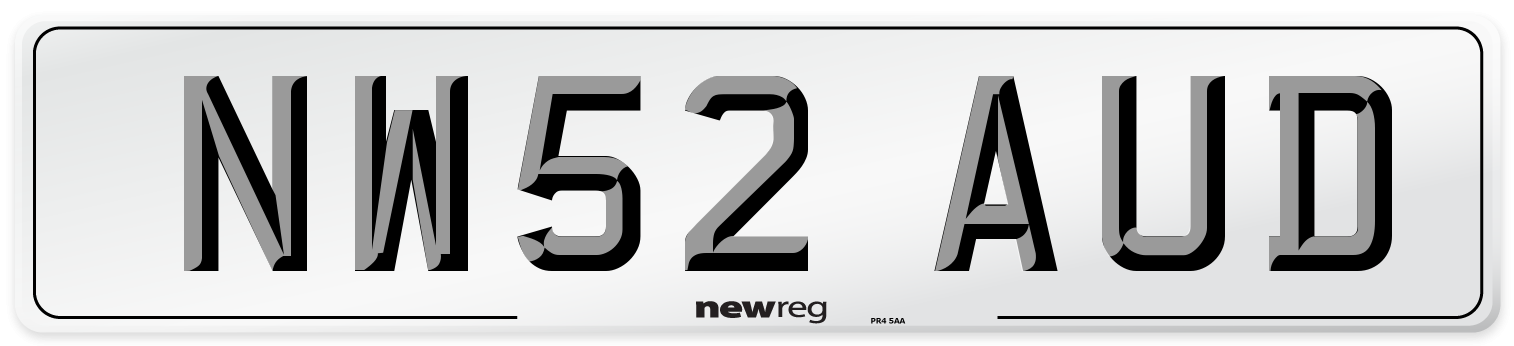 NW52 AUD Number Plate from New Reg